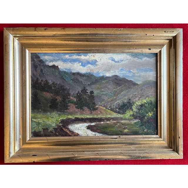 Paint Wells Moses Sawyer (American 1863 - 1960) Colorado Rocky Mountain Landscape Oil Painting For Sale - Image 7 of 8