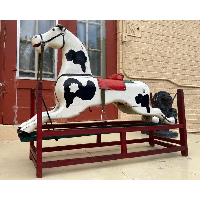 Carved Wood Rocking Horse Manner of Whitney Reed Corporation Leominster, Massachusetts Circa Late 1800s For Sale - Image 10 of 13