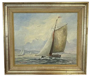 G Ward, Marine Scene, Oil Painting, Framed