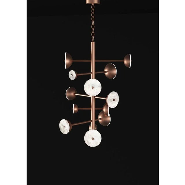Teti copper chandelier by alabastro italiano dimensions: d 74,5 x w 77,5 x h 110 cm. Materials: white alabaster and...