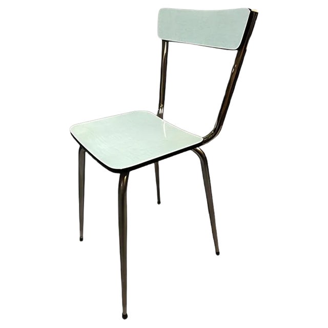 Pale Green Formica Side Chairs, 1950s, Set of 4 For Sale