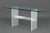Late 20th Century Modern Glass Top Console Table With Lucite and Steel Base For Sale - Image 5 of 9