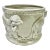 A rare 1977 Fitz & Floyd ceramic cachepot featuring dramatic three-dimensional lion heads projecting from each side and a...