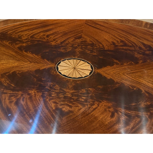 Georgian Oval Mahogany Cocktail Table by Leighton Hall - Showroom Sample For Sale - Image 10 of 17