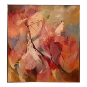 Mid Century Abstract Square Painting by e.s Greenberg