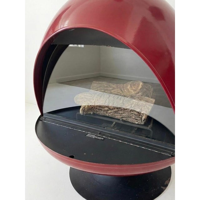 Mid-Century Modern Malm Fire Drum 3 - Ruby Red For Sale - Image 3 of 3