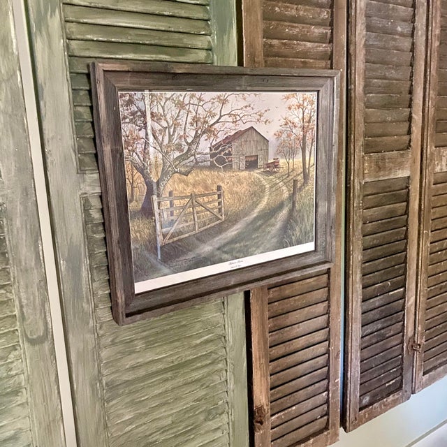 Vintage Framed Lithograph "Tobacco Barn" by Robert T. Hayes Signed Numbered For Sale - Image 10 of 10