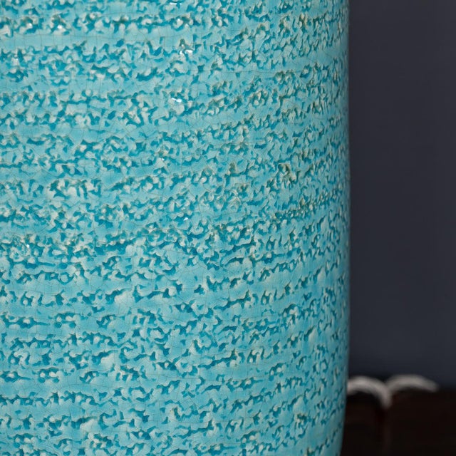 1970s Vintage French Blue Ceramic Table Lamps, 1970, Set of 2 For Sale - Image 5 of 13