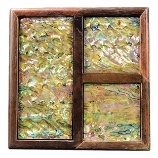 Vintage Chinese Rosewood Box With Abalone Shell Inlay & Hinged Lid For Sale