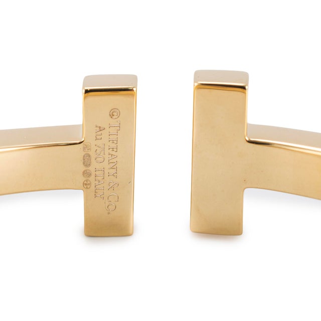 Tiffany & Co. Iconic Tiffany T Square 18k Yellow Gold Cuff Bangle Bracelet For Sale In Houston - Image 6 of 8