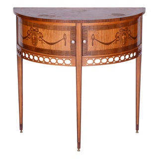 Biedermeier Side Table in Walnut and Maple Marquetry, 1850s For Sale