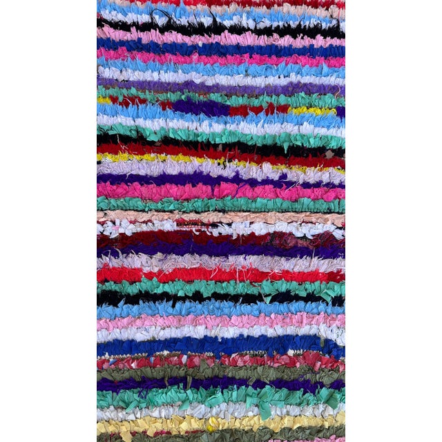 1980s Moroccan Colorful Vintage Rug - 3'3" X 6'0" Ft For Sale - Image 4 of 9