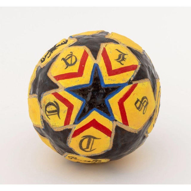 Ceramic Christopher Suarez Soccer Ball Sculpture For Sale - Image 7 of 12