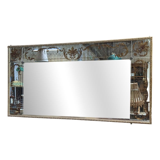 Large Vintage Bistro Mirror, 1970s For Sale