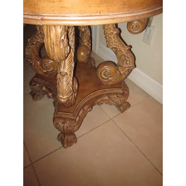 1970s Mondamin 29" Round Tall Solid Wood Pedestal End Table Glass Top Classic For Sale - Image 10 of 13