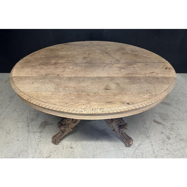 A larger than usual French Carved Oak Hunting Table. These were used to toast the hunt and they pull out and extend with...