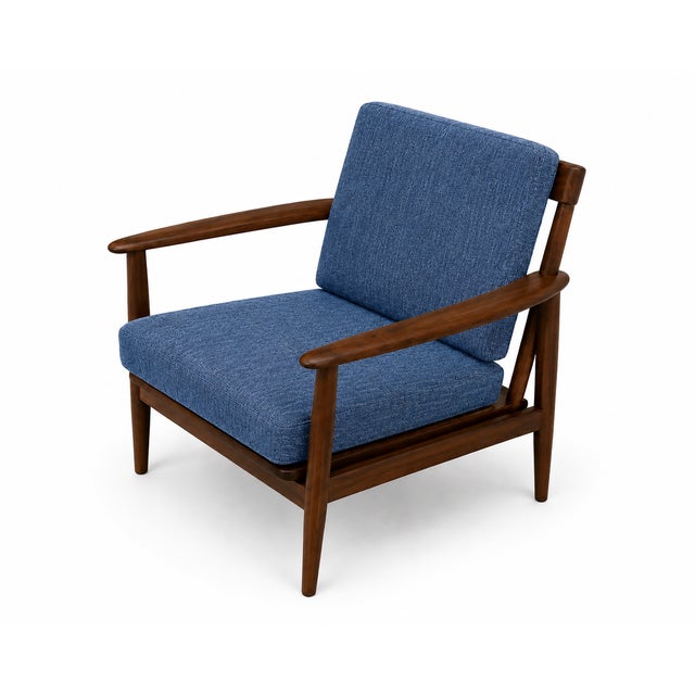 1970s Mid Century Modern Walnut Lounge ChairS—pair For Sale - Image 5 of 5