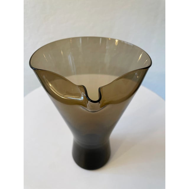 Mid-Century Modern 1960s Modern Smoked Glass Pitcher For Sale - Image 3 of 9