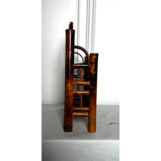 Camel Vintage Coastal Burnt Bamboo Letter Holder Desk Accessory For Sale - Image 8 of 12