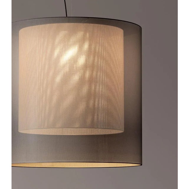 Contemporary Grey and White Moaré XL Pendant Lamp by Antoni Arola For Sale - Image 3 of 10