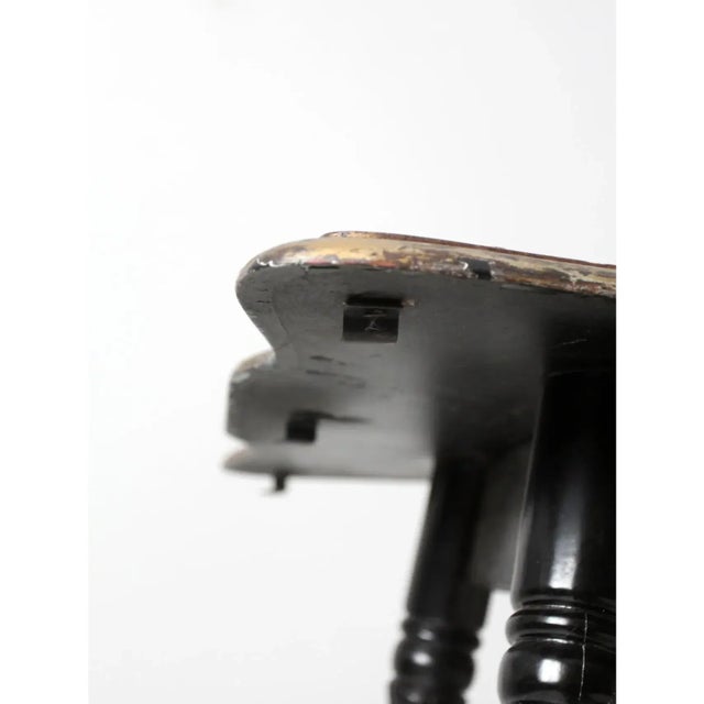 19th century antique wooden side table featuring striking black reed turned legs terminating in iron claw and glass ball...