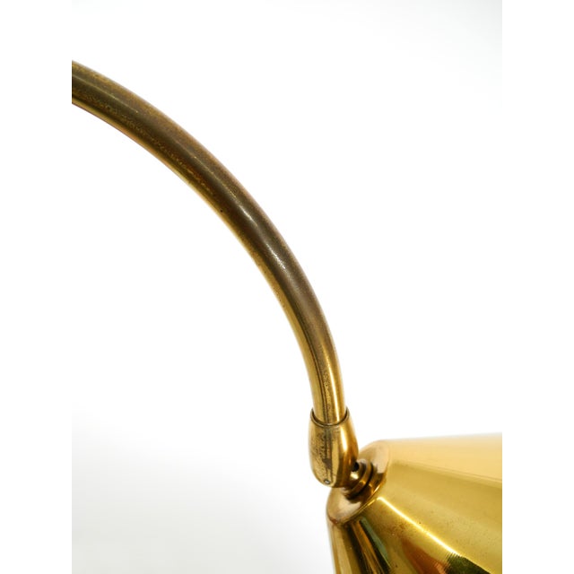 Large Mid-Century Modern Brass Table Lamp with Conical Shade, 1960s For Sale - Image 16 of 18
