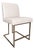 Kravet Ivory Faux Snake Leather Counter Stool With Brass Legs For Sale