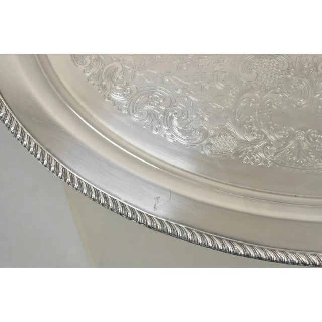 Vintage English Victorian Oval Silver Plated Serving Platter Tray by Victoria For Sale In Philadelphia - Image 6 of 12