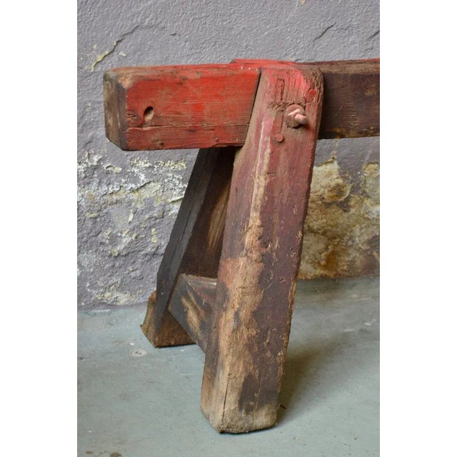 Brutalist Industrial Wooden Trestle, 1920s For Sale - Image 3 of 6