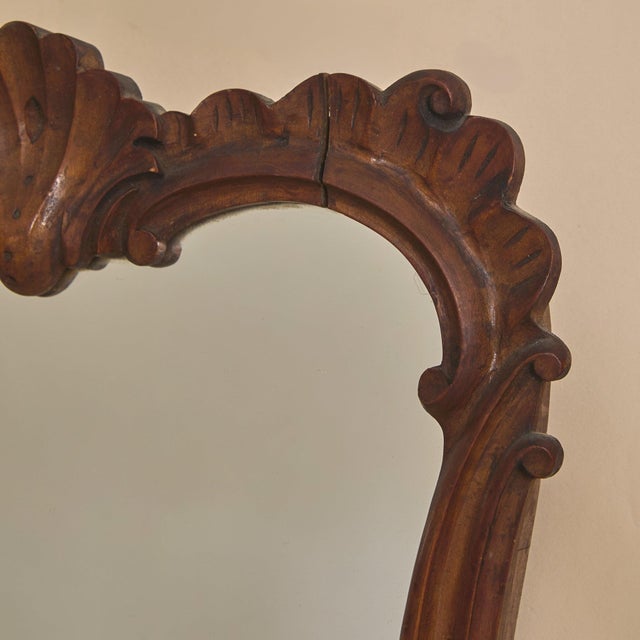 19th Century Petite 19th Century French Carved Wood Wall Mirror - 2 Available For Sale - Image 5 of 8