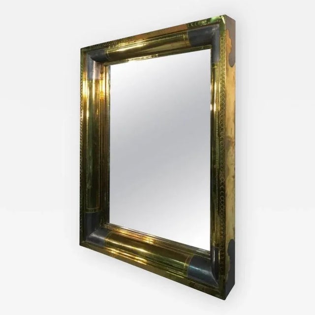 Patchwork Design Brass and Aluminum Modern Mirror For Sale In Philadelphia - Image 6 of 6