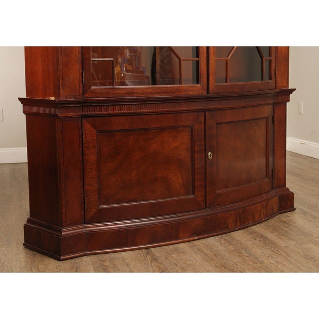 Baker Historic Charleston Collection Large Mahogany Bow Front China Cabinet For Sale - Image 13 of 18
