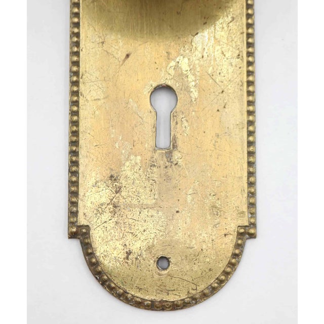 Victorian Brass Beaded Dummy Door Knob Set For Sale - Image 4 of 6