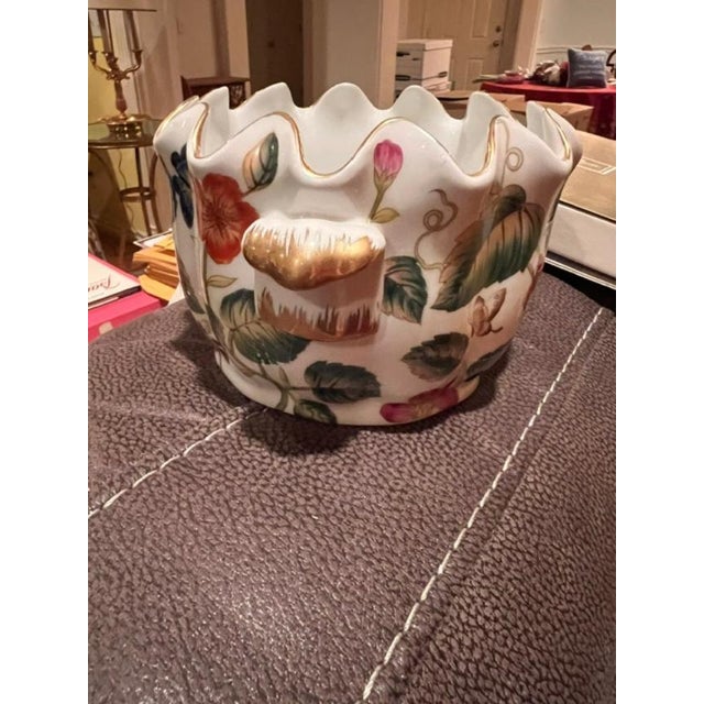 Japanese Seymour Mann Tobacco Leaf Flower Bowl For Sale - Image 3 of 3