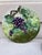 Colorful 19th century French Majolica grapes wall platter signed Longchamp terre de fer. The fruits are in high relief...