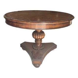 Round Pedestal Wood Table For Sale