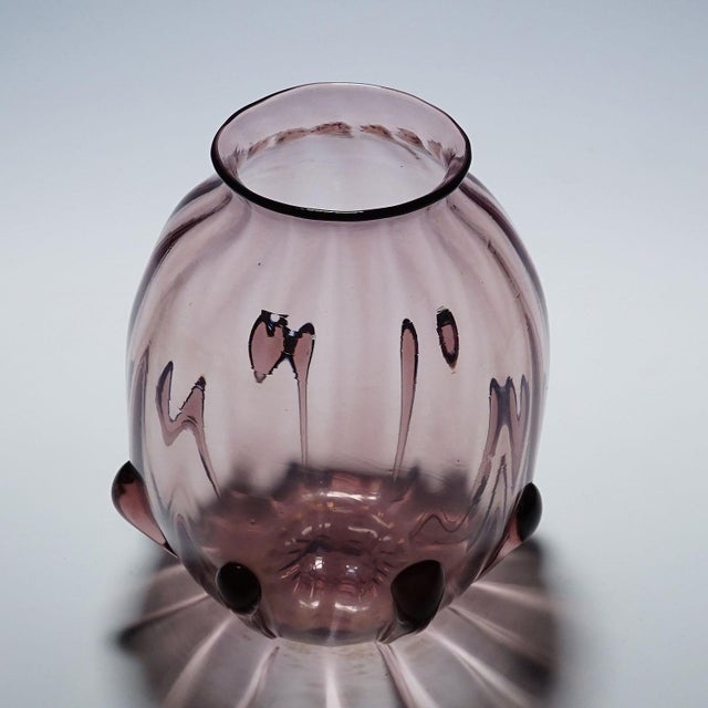 Mid-Century Modern Vetro Soffiato Glass Vase by Vittorio Zecchin for Venini Murano 1924 For Sale - Image 3 of 9