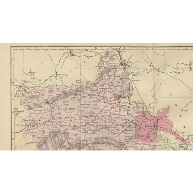 Antique Map of Berkshire, 1885 For Sale - Image 4 of 10