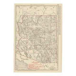 Antique Map of Arizona Territory with the Grand Canyon by Ran McNally, 1899 For Sale