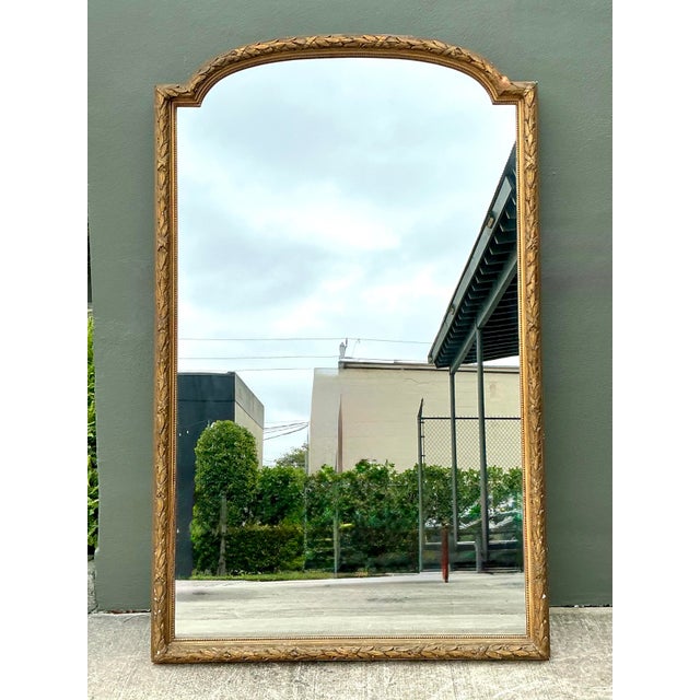 Vintage Monumental French Gilt Plaster Floor Mirror For Sale - Image 9 of 12