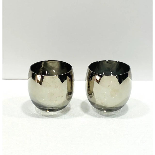 C. 1960s Vintage Round Barware Whiskey Glasses With Silver Overlay- Set of 5 For Sale - Image 10 of 13