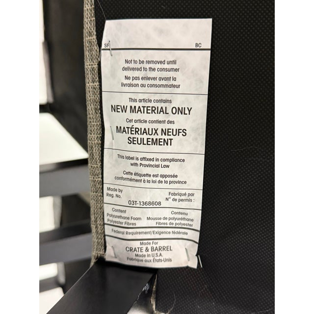 Crate & Barrel Tufted Parsons Dining Chairs, Set of Four For Sale - Image 12 of 12