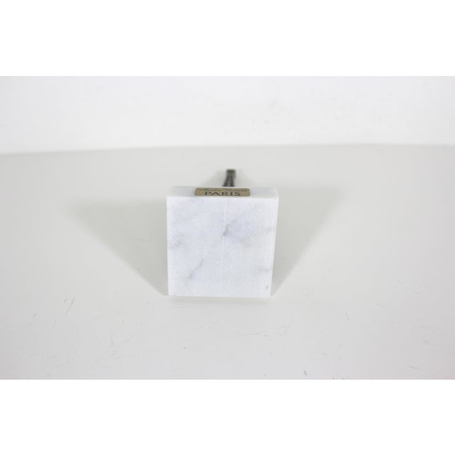 Brass Vintage Eiffel Tower, Small Gold Brass and Marble Souvenir of Paris France For Sale - Image 8 of 9