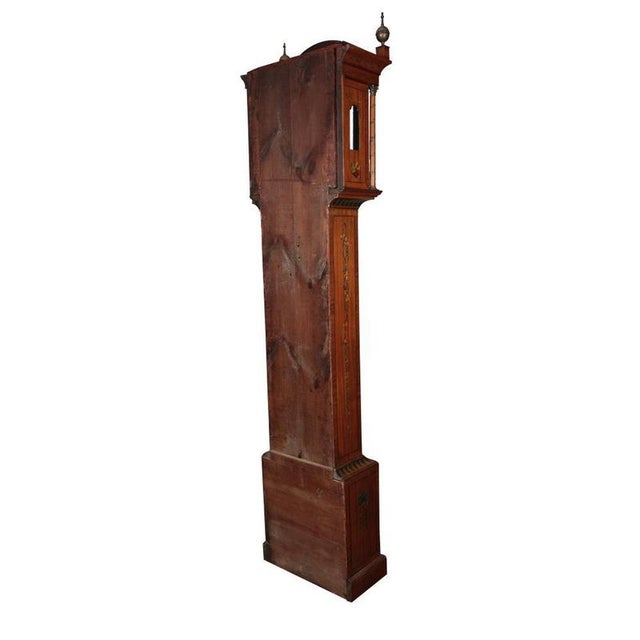 Scottish Grandfather Clock Moonphase Longcase Painted Satinwood, 1830 For Sale - Image 3 of 9