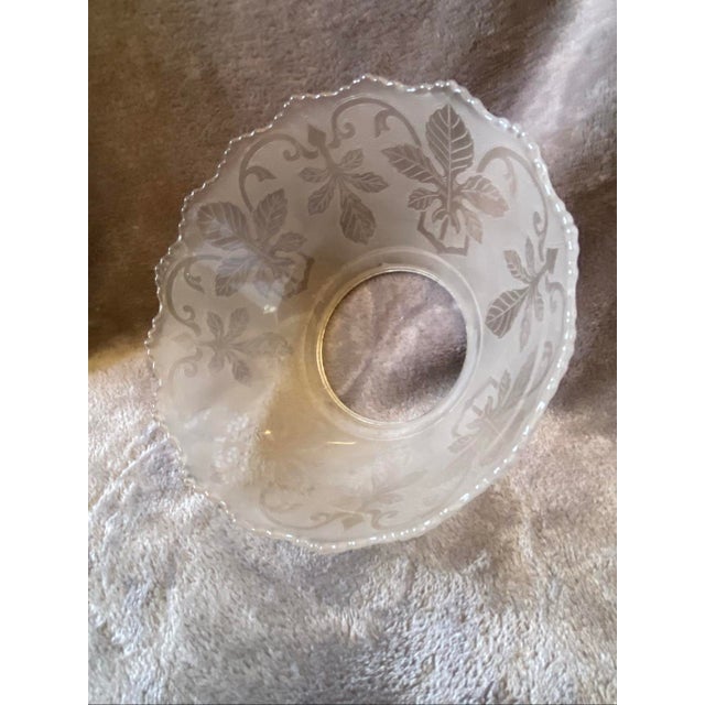 Vintage Art Nouveau Style Maple Leaf Etched Glass Shade For Sale - Image 10 of 10
