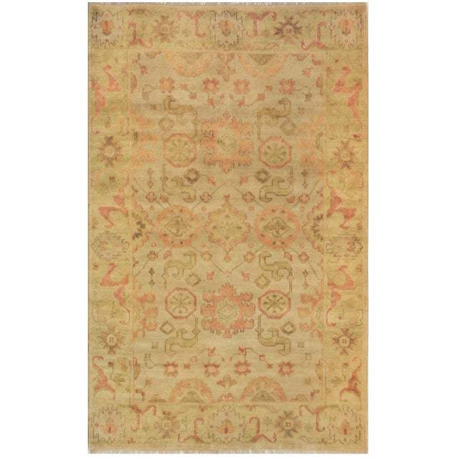 Genuine handwoven Oushak rug from Turkey,This decorative Oushak rug features muted colors and it is made of 100% natural...