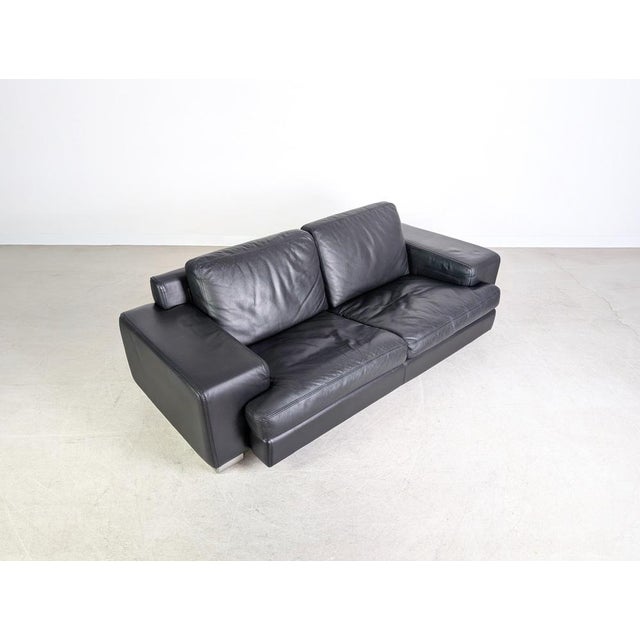 Animal Skin Black 2-Seater Leather Sofa from Roche Bobois For Sale - Image 7 of 12