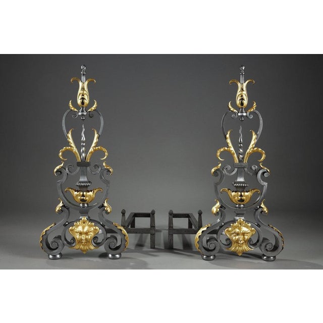 Wrought Iron Landiers, 1900, Set of 2 For Sale - Image 4 of 18