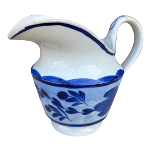 Antique Staffordshire Leeds Pearlware Blue Decorated Creamer, 1820’s
