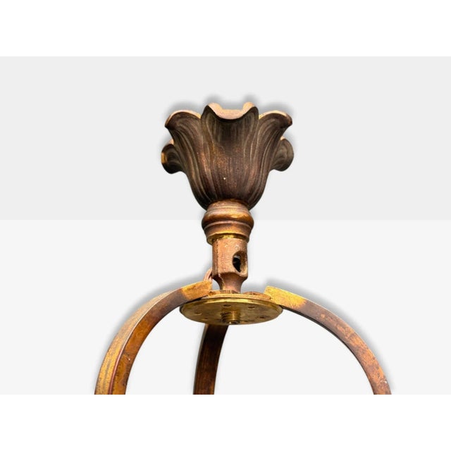 1920s Muller Frères, French Art Deco, Bronze, Glass, Chandelier, France, 1920s For Sale - Image 5 of 10